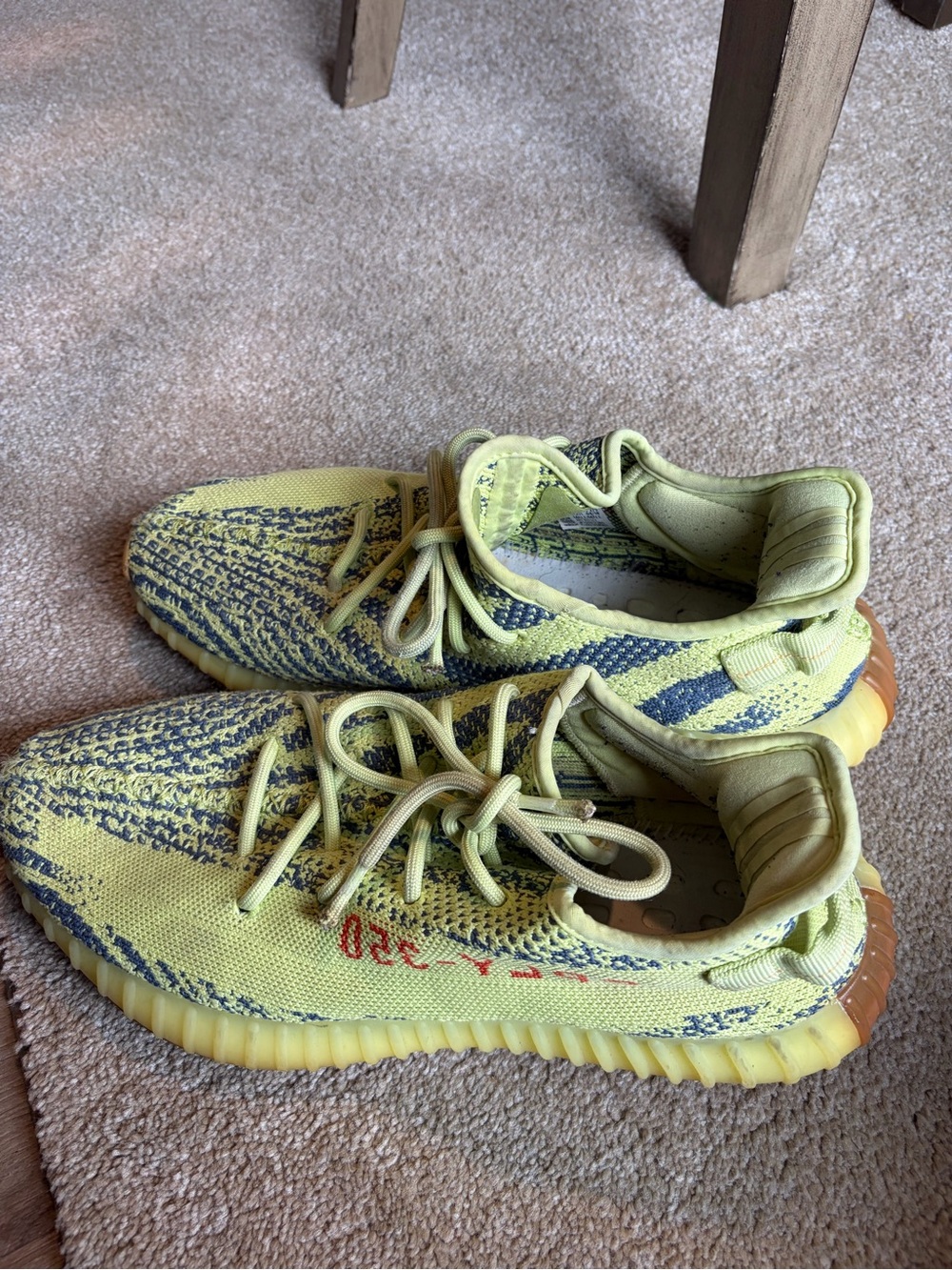 Adidas Yeezy Boost 350 V2 Semi Frozen Yellow Sneakers 10.5 Authenticated